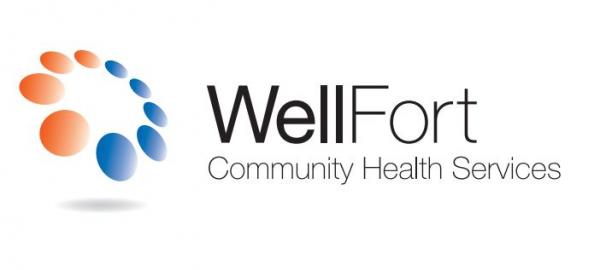 This image shows WellFort Community Health Service's Logo, a circle derived of smaller orange and blue circles.